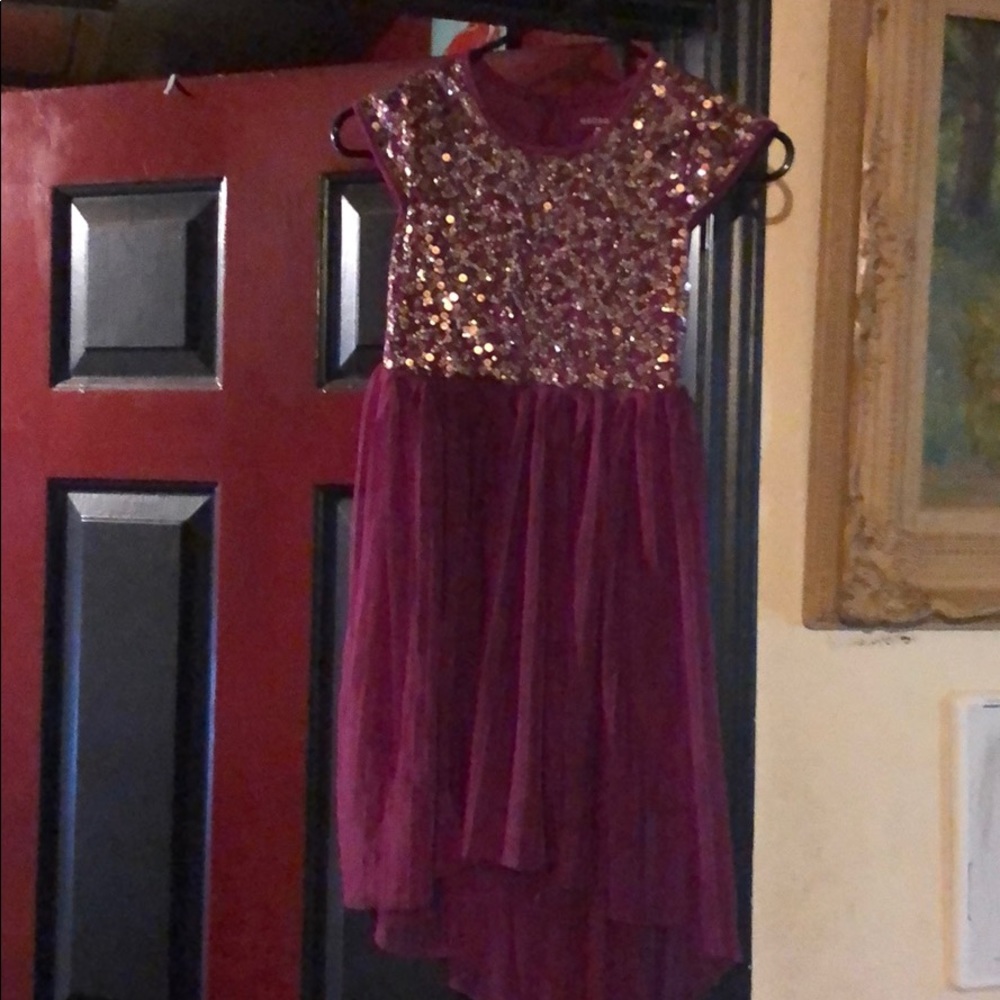Little girls burgundy dress
